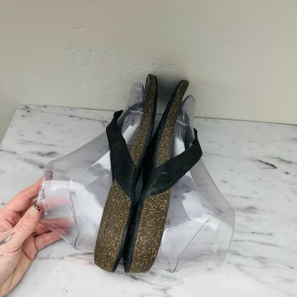 Teva Ventures Black Leather Flip Flops Women’s Size 7 - Picture 6 of 10